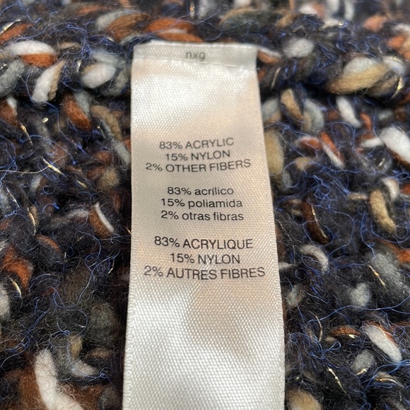 Chico’s Size 2 Medium multi color crochet sweater open front fringe sparkle - Picture 14 of 15